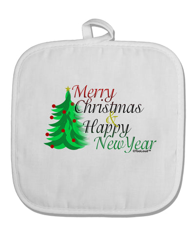 Merry Christmas & Happy New Year White Fabric Pot Holder Hot Pad-Pot Holder-TooLoud-White-Davson Sales