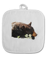 Laying Black Bear Cutout White Fabric Pot Holder Hot Pad-Pot Holder-TooLoud-White-Davson Sales