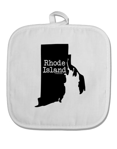 Rhode Island - United States Shape White Fabric Pot Holder Hot Pad by TooLoud-Pot Holder-TooLoud-White-Davson Sales