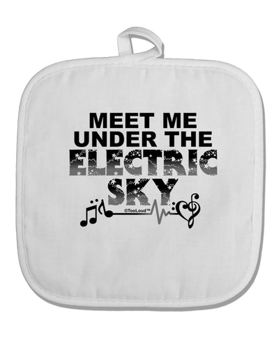 Electric Sky BnW White Fabric Pot Holder Hot Pad-Pot Holder-TooLoud-White-Davson Sales