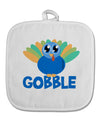 Cute Gobble Turkey Blue White Fabric Pot Holder Hot Pad-Pot Holder-TooLoud-White-Davson Sales