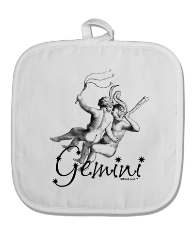 Gemini Illustration White Fabric Pot Holder Hot Pad-Pot Holder-TooLoud-White-Davson Sales