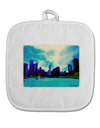 Chicago Skyline Watercolor White Fabric Pot Holder Hot Pad-Pot Holder-TooLoud-White-Davson Sales