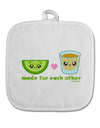 Cute Tequila Shot and Lime - Made For Each Other White Fabric Pot Holder Hot Pad by TooLoud-Pot Holder-TooLoud-White-Davson Sales