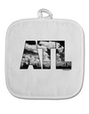 ATL Atlanta Text White Fabric Pot Holder Hot Pad by TooLoud-Pot Holder-TooLoud-White-Davson Sales