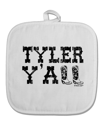 TooLoud Tyler Y'all - Southwestern Style White Fabric Pot Holder Hot Pad-Pot Holder-TooLoud-White-Davson Sales