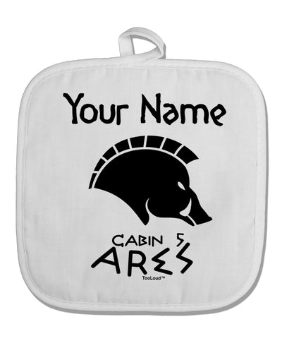 Personalized Cabin 5 Ares White Fabric Pot Holder Hot Pad by TooLoud-Pot Holder-TooLoud-White-Davson Sales