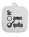 Tequila Checkmark Design White Fabric Pot Holder Hot Pad by TooLoud-Pot Holder-TooLoud-White-Davson Sales