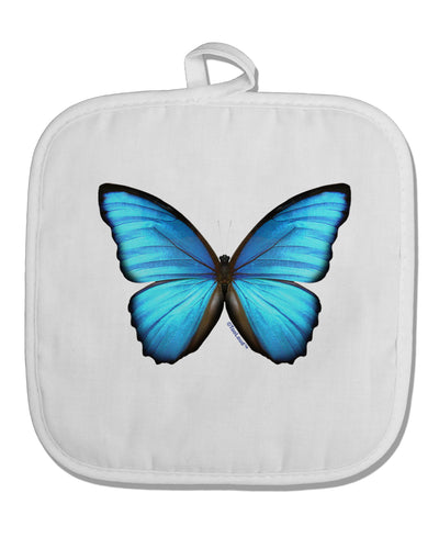 Big Blue Butterfly White Fabric Pot Holder Hot Pad-Pot Holder-TooLoud-White-Davson Sales