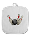 Bowling Ball with Pins White Fabric Pot Holder Hot Pad-Pot Holder-TooLoud-White-Davson Sales