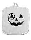 Monocle Jack-o-Lantern Distressed White Fabric Pot Holder Hot Pad-Pot Holder-TooLoud-White-Davson Sales