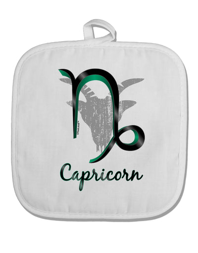 Capricorn Symbol White Fabric Pot Holder Hot Pad-Pot Holder-TooLoud-White-Davson Sales