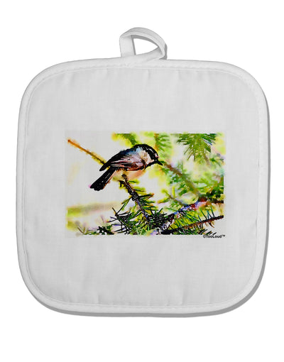 CO Chickadee Watercolor White Fabric Pot Holder Hot Pad-Pot Holder-TooLoud-White-Davson Sales