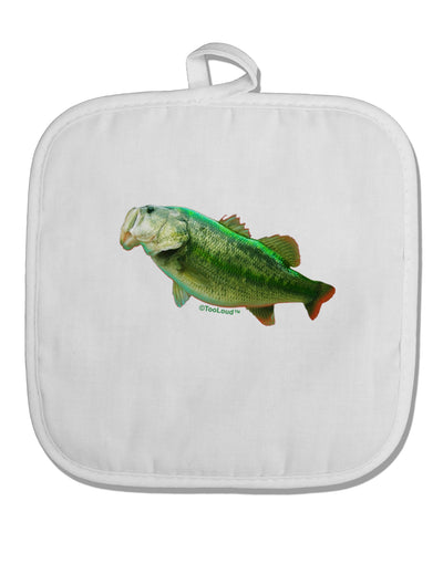 Big Bass Fish White Fabric Pot Holder Hot Pad-Pot Holder-TooLoud-White-Davson Sales