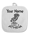 Personalized Cabin 6 Athena White Fabric Pot Holder Hot Pad by TooLoud-Pot Holder-TooLoud-White-Davson Sales