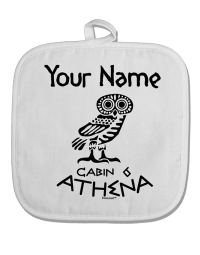 Personalized Cabin 6 Athena White Fabric Pot Holder Hot Pad by TooLoud-Pot Holder-TooLoud-White-Davson Sales