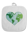 World Globe Heart White Fabric Pot Holder Hot Pad-Pot Holder-TooLoud-White-Davson Sales