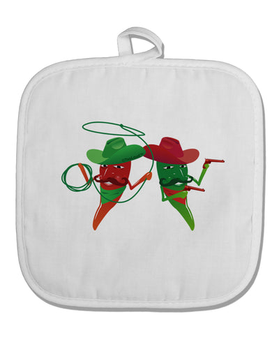 Cowboy Chili Peppers White Fabric Pot Holder Hot Pad-Pot Holder-TooLoud-White-Davson Sales