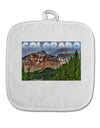 Colorado Mountains Forrest Text White Fabric Pot Holder Hot Pad-Pot Holder-TooLoud-White-Davson Sales