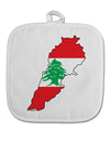 Lebanon Flag Silhouette White Fabric Pot Holder Hot Pad-Pot Holder-TooLoud-White-Davson Sales