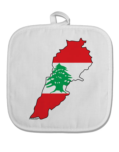 Lebanon Flag Silhouette White Fabric Pot Holder Hot Pad-Pot Holder-TooLoud-White-Davson Sales