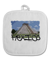 Mexico - Mayan Temple Cut-out White Fabric Pot Holder Hot Pad by TooLoud-Pot Holder-TooLoud-White-Davson Sales