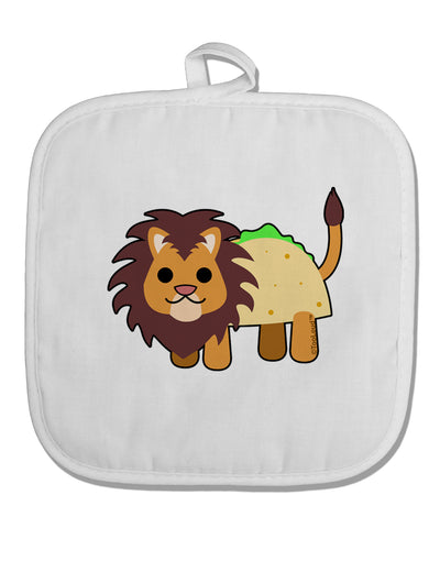 Cute Taco Lion White Fabric Pot Holder Hot Pad-Pot Holder-TooLoud-White-Davson Sales