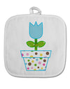 Easter Tulip Design - Blue White Fabric Pot Holder Hot Pad by TooLoud-Pot Holder-TooLoud-White-Davson Sales