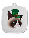 Leprechaun Disgruntled Cat White Fabric Pot Holder Hot Pad-Pot Holder-TooLoud-White-Davson Sales