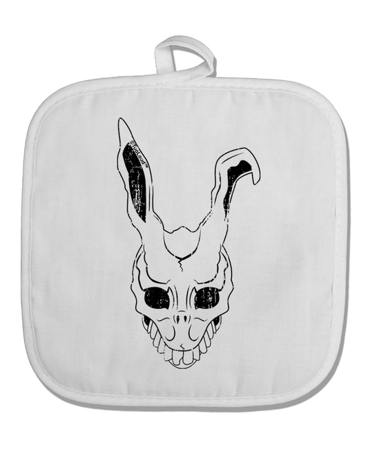 Scary Bunny Face White Distressed White Fabric Pot Holder Hot Pad-Pot Holder-TooLoud-White-Davson Sales