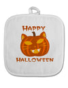 Cat-O-Lantern With Text White Fabric Pot Holder Hot Pad-Pot Holder-TooLoud-White-Davson Sales