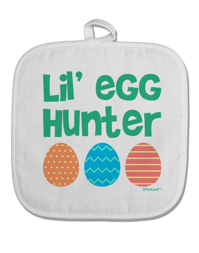 Lil' Egg Hunter - Easter - Green White Fabric Pot Holder Hot Pad by TooLoud-Pot Holder-TooLoud-White-Davson Sales