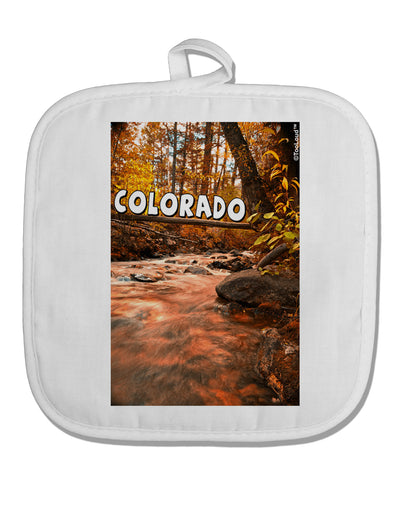 Mt Shavano Colorado Text White Fabric Pot Holder Hot Pad-Pot Holder-TooLoud-White-Davson Sales