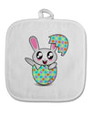 Bunny Hatching From Egg White Fabric Pot Holder Hot Pad-Pot Holder-TooLoud-White-Davson Sales