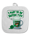 Green Beer - Inside You White Fabric Pot Holder Hot Pad-Pot Holder-TooLoud-White-Davson Sales