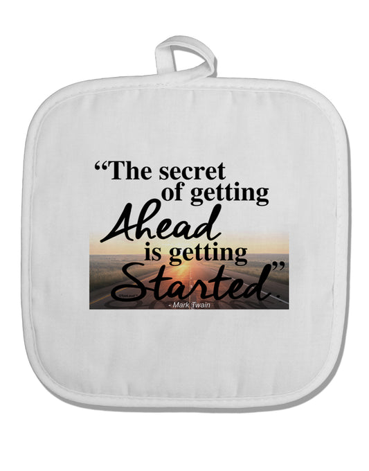 Getting Ahead Mark Twain White Fabric Pot Holder Hot Pad-Pot Holder-TooLoud-White-Davson Sales