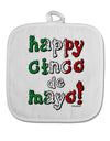 Happy Cinco de Mayo - Cactus Design White Fabric Pot Holder Hot Pad by TooLoud-Pot Holder-TooLoud-White-Davson Sales