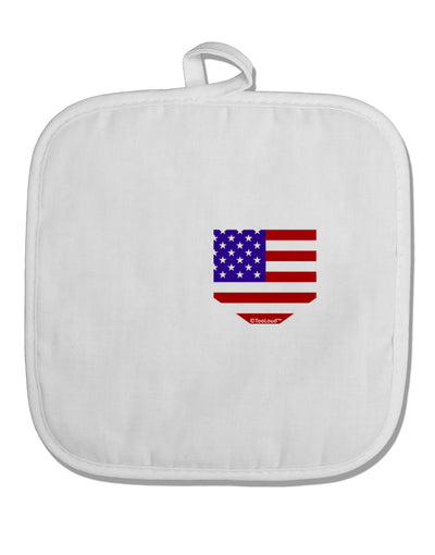 American Flag Faux Pocket Design White Fabric Pot Holder Hot Pad by TooLoud-Pot Holder-TooLoud-White-Davson Sales