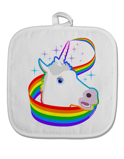 Magical Horn Rainbow Unicorn White Fabric Pot Holder Hot Pad-Pot Holder-TooLoud-White-Davson Sales