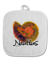 Nautilus Fossil Watercolor Text White Fabric Pot Holder Hot Pad-Pot Holder-TooLoud-White-Davson Sales