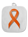 Leukemia Awareness Ribbon - Orange White Fabric Pot Holder Hot Pad-Pot Holder-TooLoud-White-Davson Sales