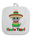 Fiesta Time - Cute Sombrero Cat White Fabric Pot Holder Hot Pad by TooLoud-Pot Holder-TooLoud-White-Davson Sales