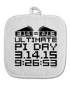 Ultimate Pi Day Design - Mirrored Pies White Fabric Pot Holder Hot Pad by TooLoud-Pot Holder-TooLoud-White-Davson Sales