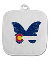 TooLoud Grunge Colorado Butterfly Flag White Fabric Pot Holder Hot Pad-PotHolders-TooLoud-Davson Sales