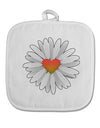 Pretty Daisy Heart White Fabric Pot Holder Hot Pad-Pot Holder-TooLoud-Davson Sales