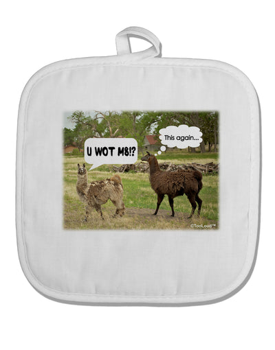 Angry Standing Llamas White Fabric Pot Holder Hot Pad by TooLoud-Pot Holder-TooLoud-White-Davson Sales