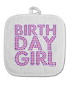 Birthday Girl - Pink and Purple Dots White Fabric Pot Holder Hot Pad by TooLoud-Pot Holder-TooLoud-White-Davson Sales