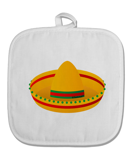 Sombrero Design White Fabric Pot Holder Hot Pad by TooLoud-Pot Holder-TooLoud-White-Davson Sales