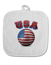 Soccer Ball Flag - USA White Fabric Pot Holder Hot Pad-Pot Holder-TooLoud-White-Davson Sales