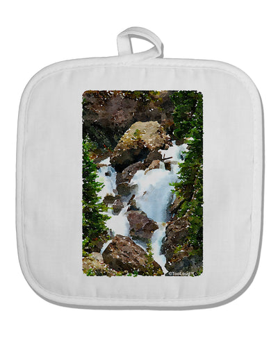 TooLoud Waterfall Watercolor White Fabric Pot Holder Hot Pad-Pot Holder-TooLoud-White-Davson Sales